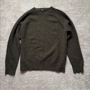 J. Crew Men's Wool Forest Green Crewneck Sweater